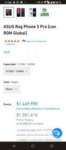 Rog 5 pro 16 RAM.256 rom global