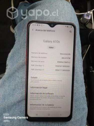 Celular a10s 32 gb de memoria.