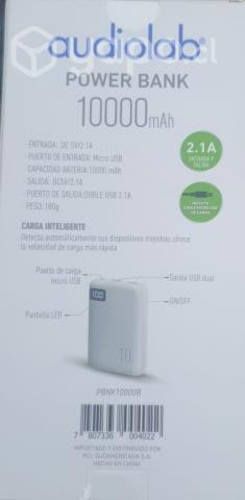 Batería externa Audiolab 10000 mAh blanca