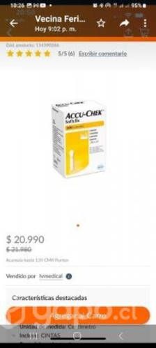 Cintas reactivas para Hemoglucotest