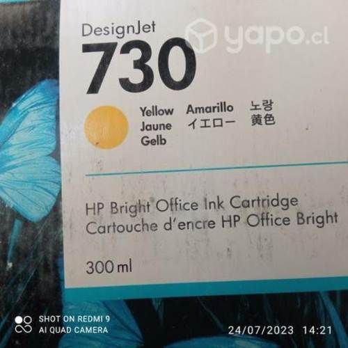 Tinta HP 730 yellow original de 300ml