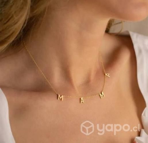 Colgante Collar MAMÁ, nombre hijo o hija