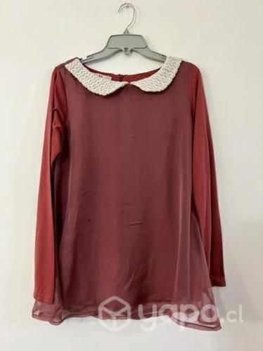 Blusa No Elástica Marca Mor Talla M Teracota Usado