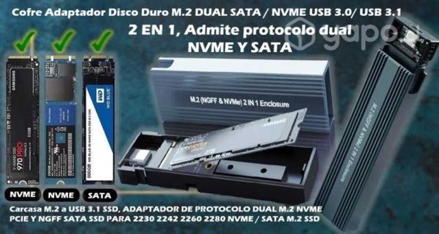 Cofre NVME PCIE Y NGFF SATA