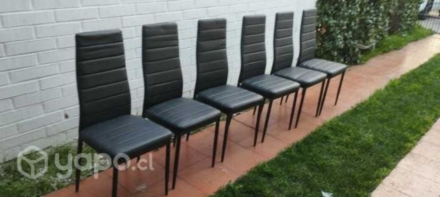 Liquido 6 sillas de ecocuero nuevas a domicilio