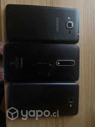 Tres celulares para repuesto