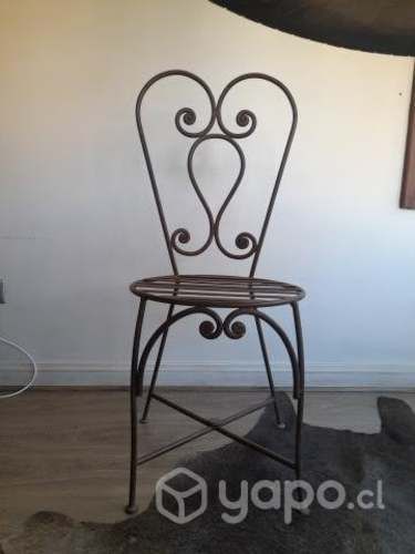 Silla terraza de fierro forjado