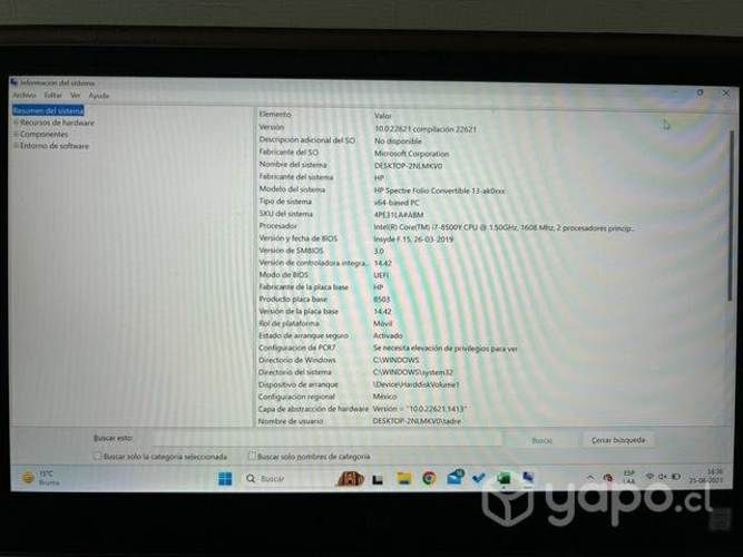 Notebook Hp spectre folio 13-ak0013dx Pant táctil