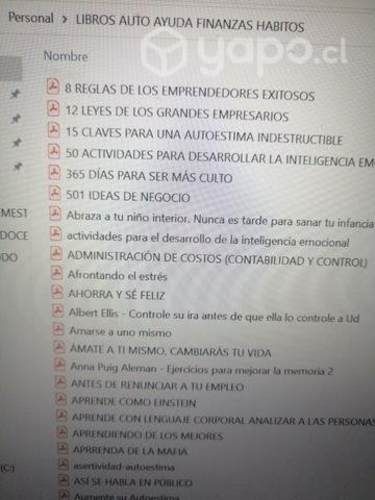 Libros de muchas áreas