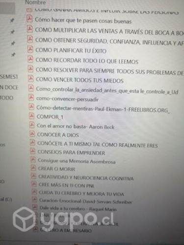 Libros de muchas áreas