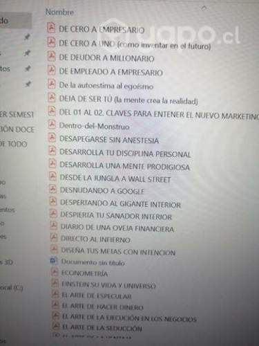 Libros de muchas áreas