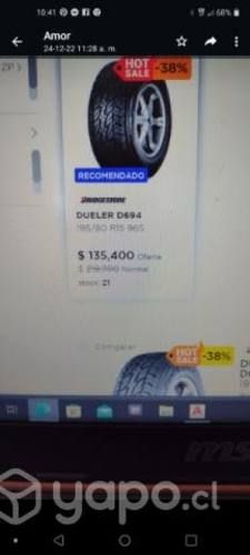 5 neumaticos originales suzuki jimny nuevos