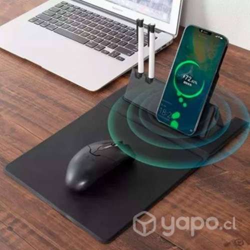 Mouse Pad Con Carga Rapida Inalámbrica Tipo C Negr