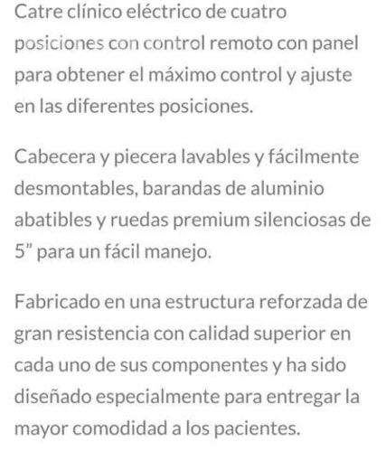 Catre clinico eléctrico