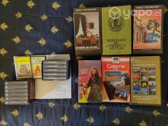 Cassette,vhs y cajas para guardar cassette