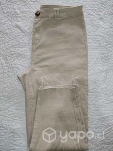 Jeans beige full moda