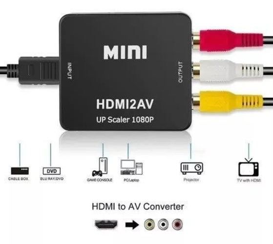 Adaptador conversor hdmi a av rca video analogico