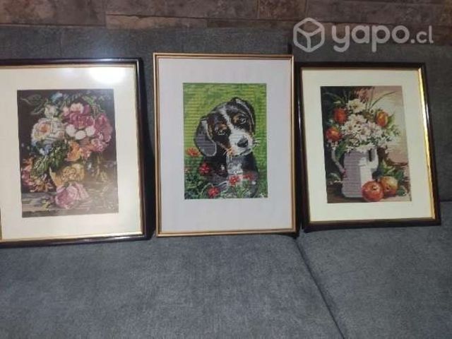 3 cuadros tejidos