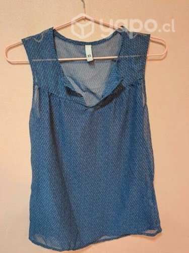 Polera Mujer Azul Traslúcida