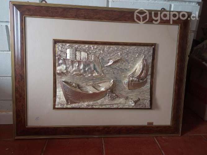 Cuadro bañado en plata