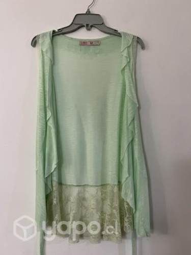 Chalequin Talla M Marca Mor Verde Agua