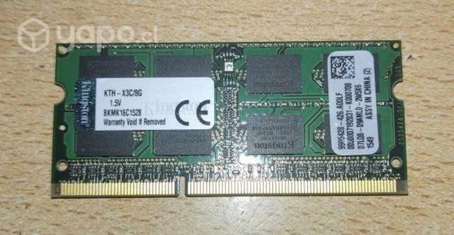 Crucial 8GB DDR3 y Kingston 8GB DDR3