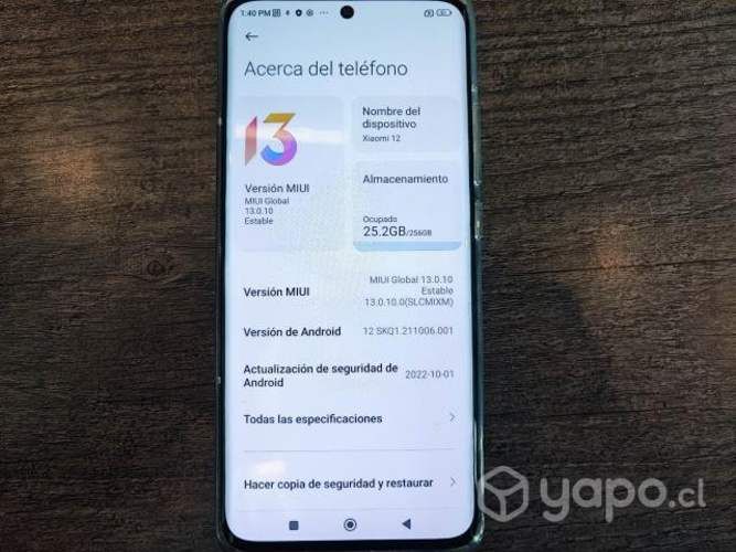 Teléfono smartphone Xiaomi 12