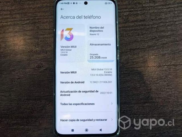 Teléfono smartphone Xiaomi 12