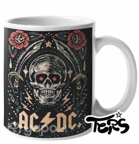 Tazón Rock Bandas Ac Dc Calavera Exterminador Ters