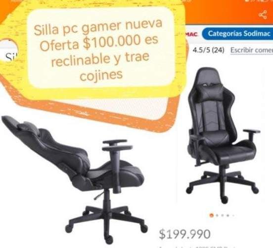 Sillas pc y sillas Gamer
