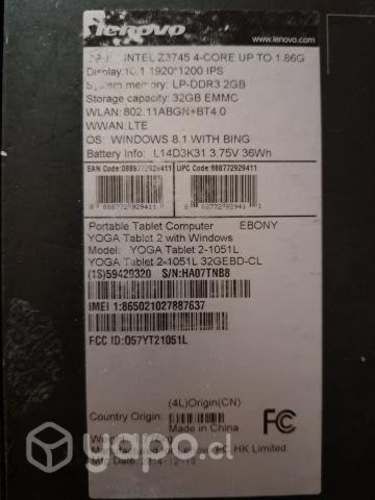 Tablet LENOVO 10.1"