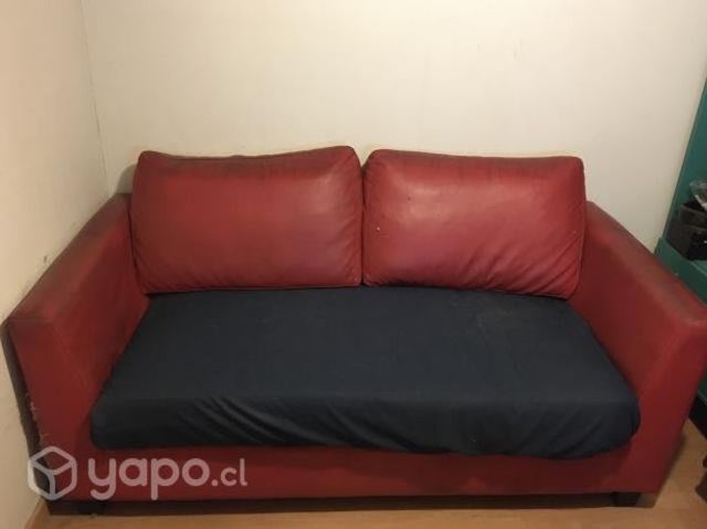 Sofá dos cuerpos, color rojo