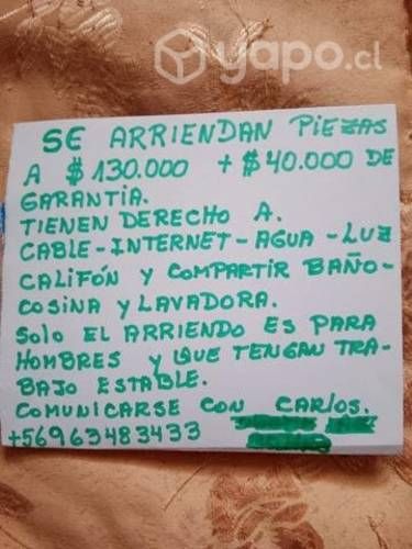 Sector norte piezas a varones solos