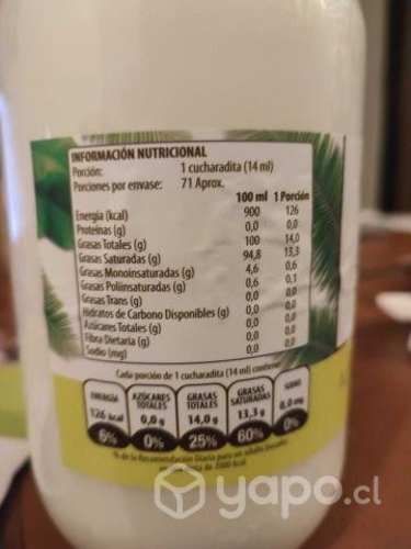 Aceite de Coco Extra Virgen, Prensado en Frio