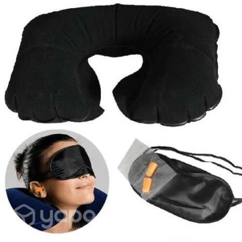 Set Viaje Almohada Cojín, Tapones y Antifaz