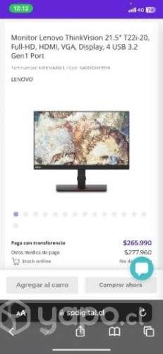 Monitor lenovo thinkvision t22i-10