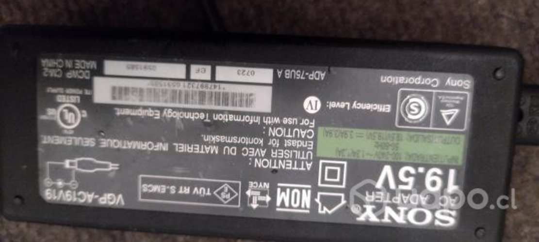 Cargador de Notebook sony vaio