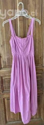 Vestido largo zara rosado talla S con poco uso