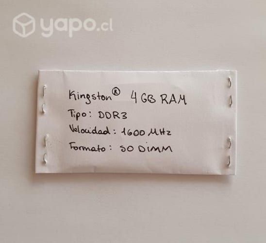 Memoria RAM 4GB Kingston® DDR3 1600MHz