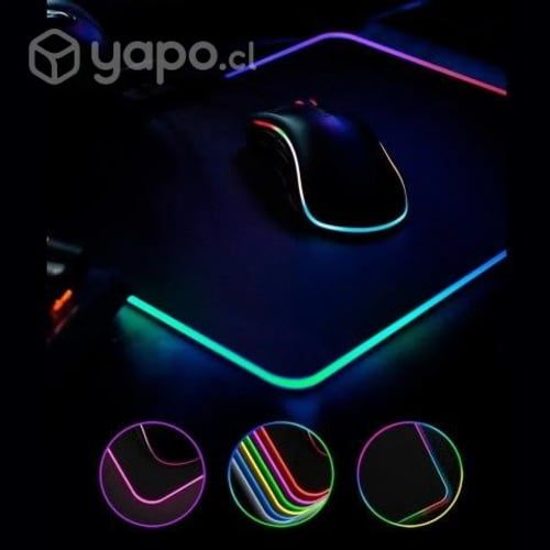 Mouse Pad Gamer con luces led en su borde 35x25 cm