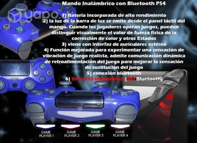 Mando inalámbrico con Bluetooth PS4