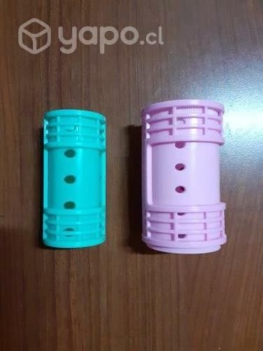 Rollos para el cabello 7cm (21 rosados +17 verdes)