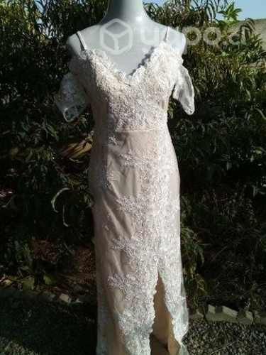 Vestido de novia color champagne