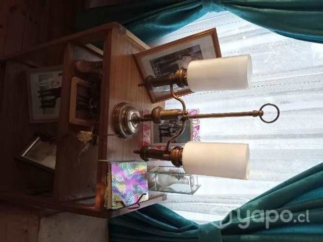 Lampara de escritorio doble en bronce