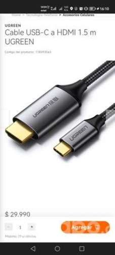 Cable tipo c con entrada hdmi ugreen