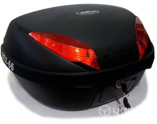 Maleta Top Case Moto Rex E-66 Negro Rojo 52 Litros