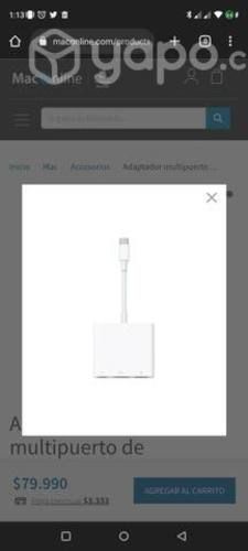 Adaptador tipo c Mac original HDMI, USB tipo c,