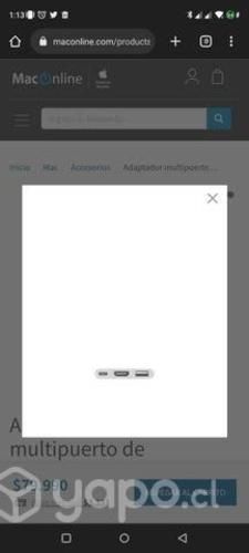 Adaptador tipo c Mac original HDMI, USB tipo c,