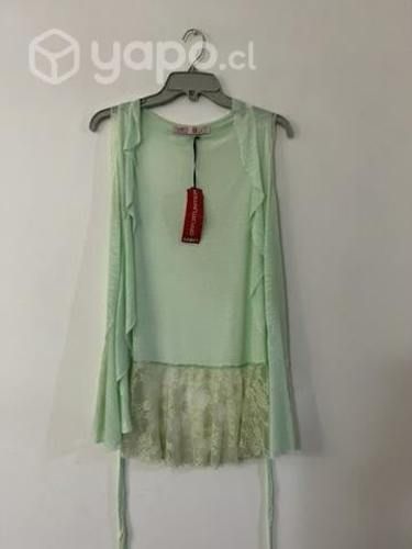 Chalequin Talla M Marca Mor Verde Agua