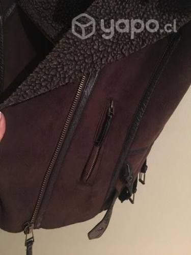 Chaqueta cuero con chiporro